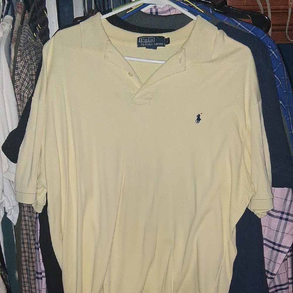 Polo by Ralph Lauren Men's Light Yellow Polo Shirt